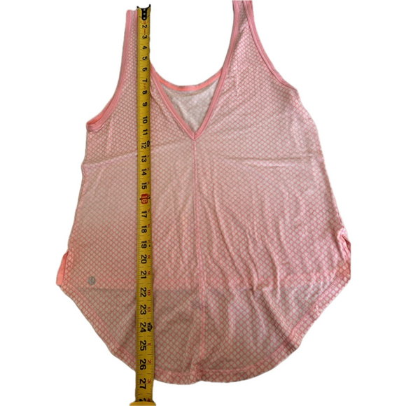Lululemon Women’s Sheer Pink Coral V-Back High Low Tank Top size 6 - Picture 3 of 4